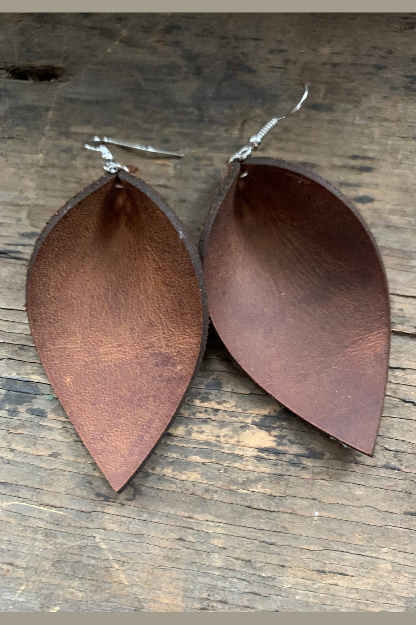 Brown Rustic Nubuck Leather Earring