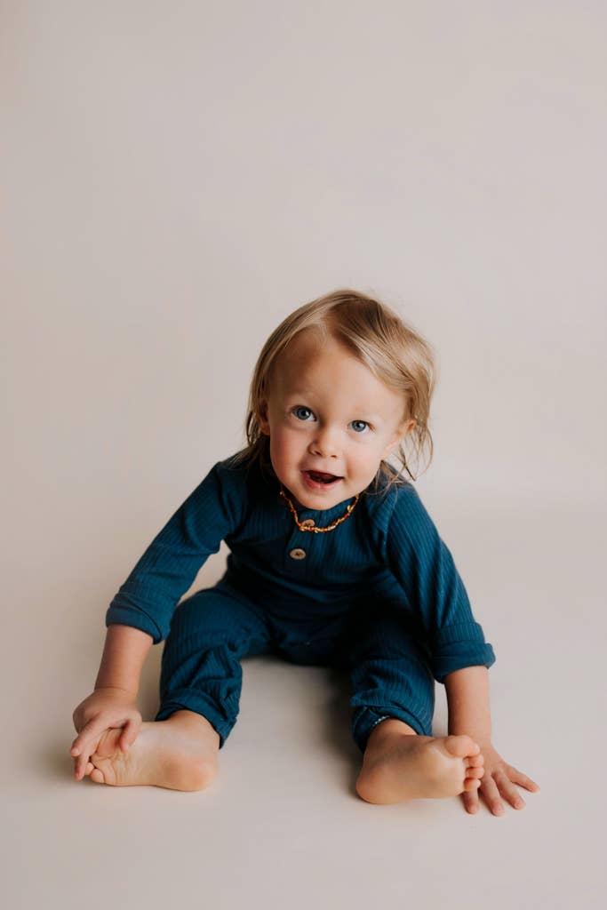 Robbins Egg Baby Ribbed Playsuit with Pockets: 3-6 Months