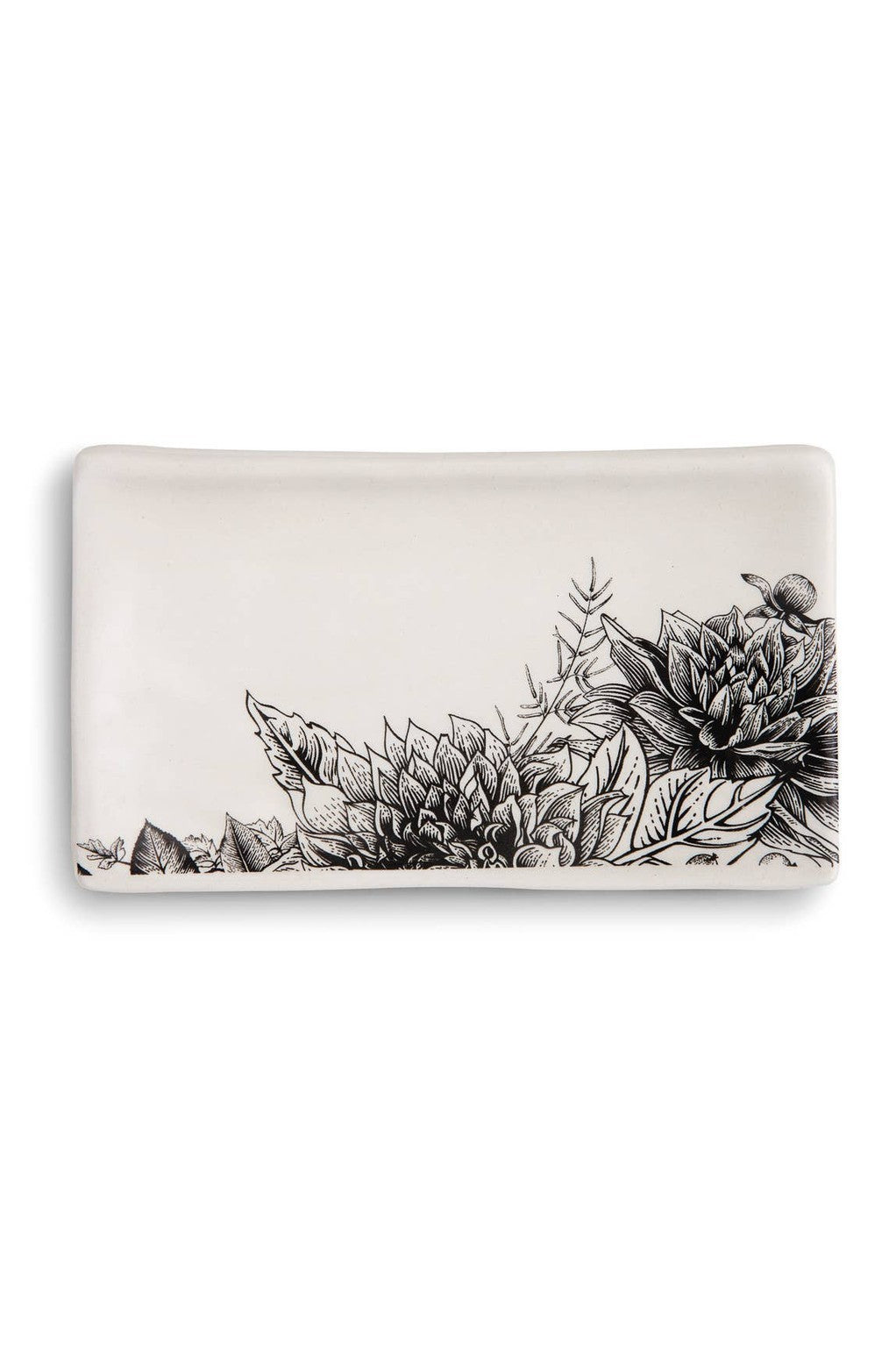 Black Floral Rectangle Spoon Rest