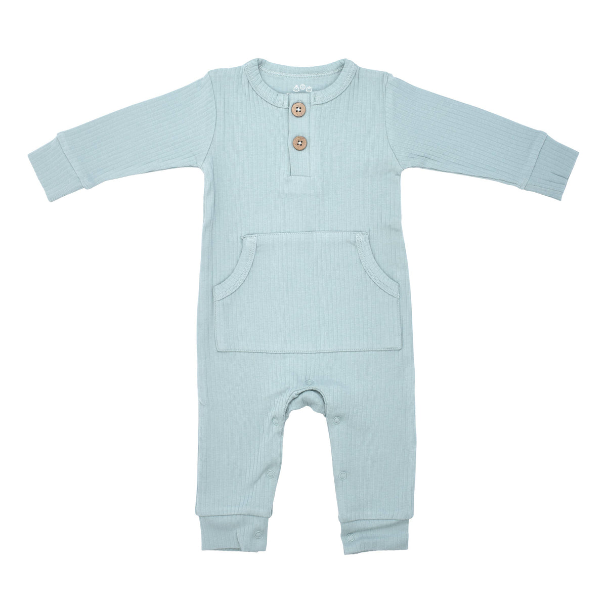 Robbins Egg Baby Ribbed Playsuit with Pockets: 3-6 Months