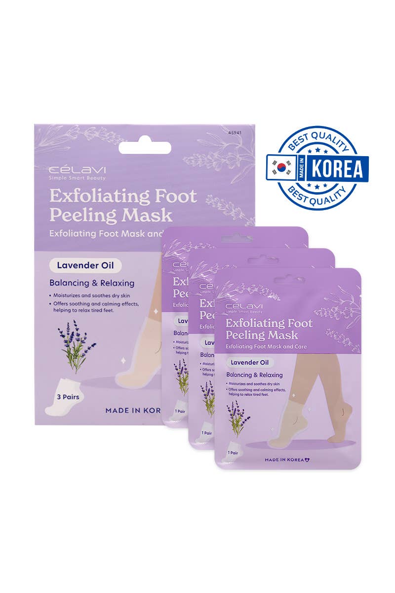 Celavi Lavender Foot Peeling Mask - Set of 3 Pairs
