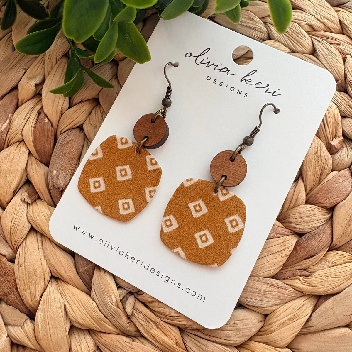 Nora Earrings - Golden Geo
