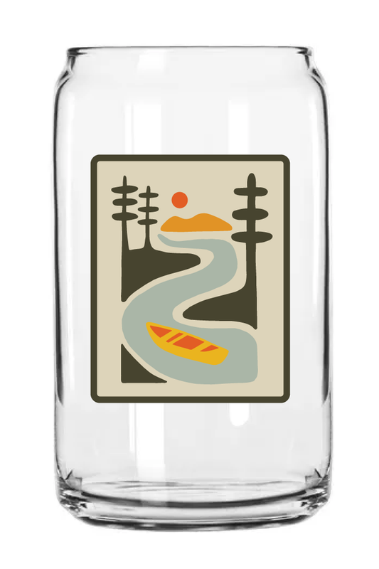 River Landscape Can Glass
