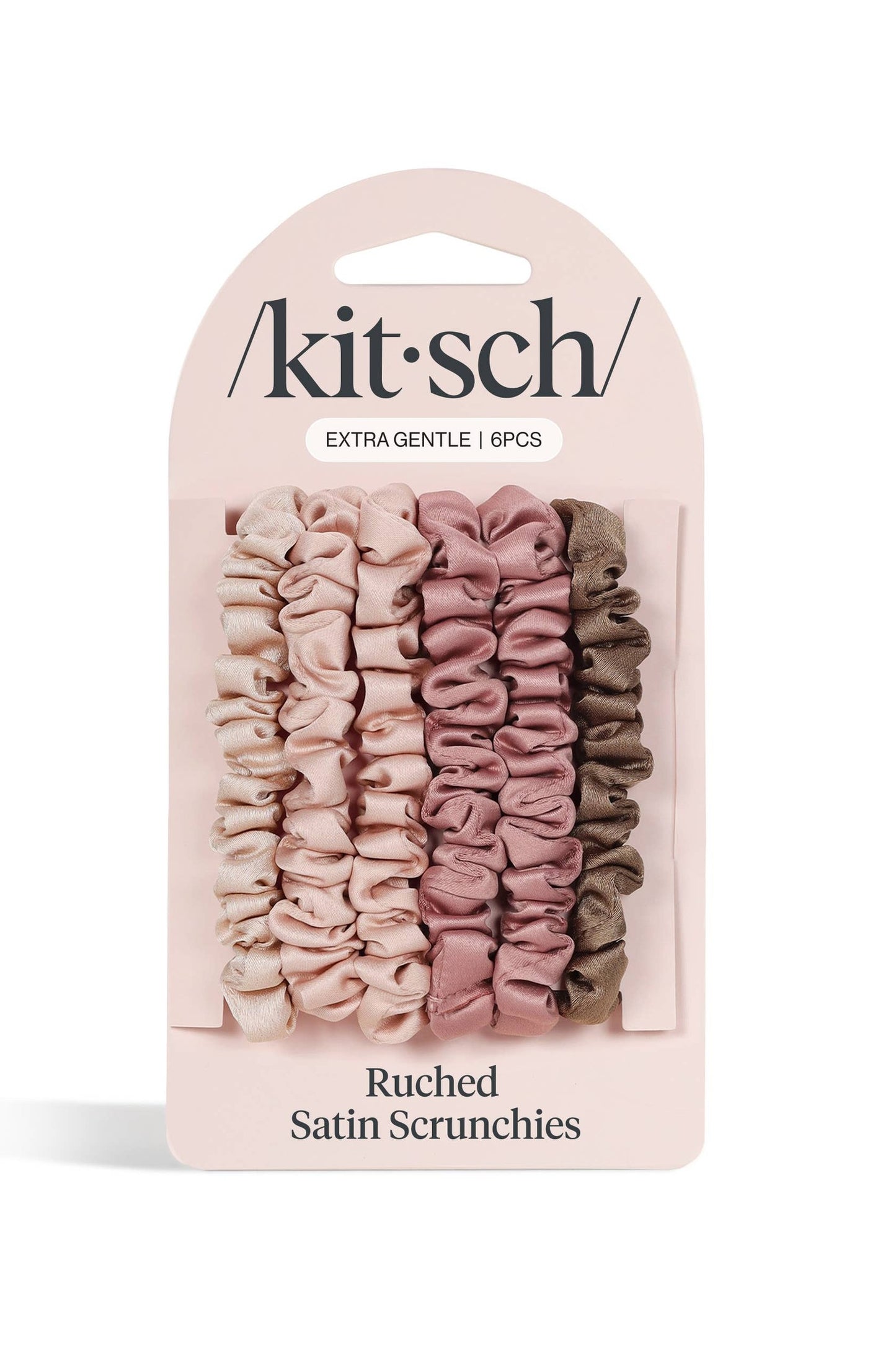 Terracotta Ultra Petite Satin Scrunchies 6pc