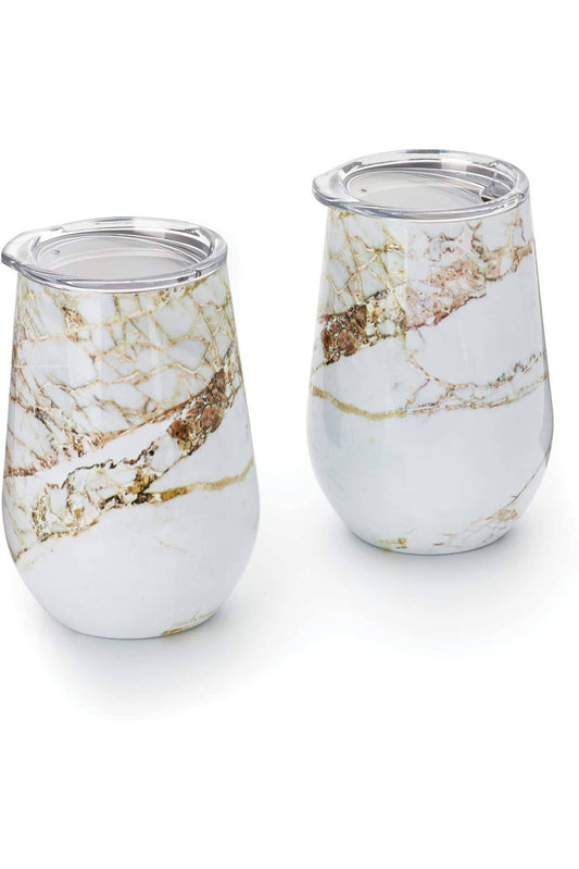 Outset Wine Tumbler, Copper Marble, Set of 2, 12-Ounce