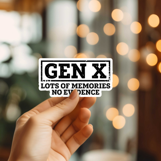 Gen X No Evidence Vinyl Sticker