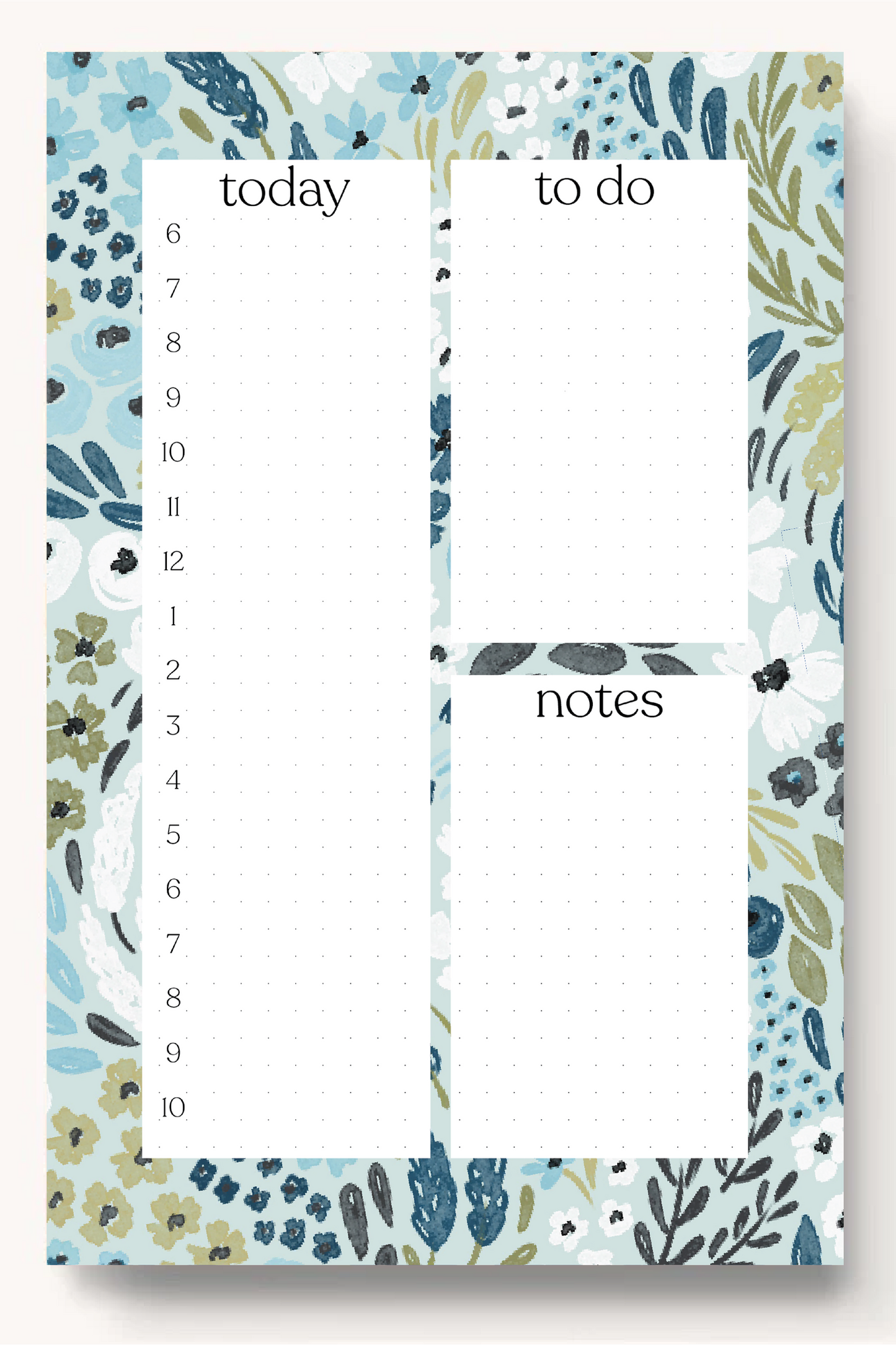 Floral Daily Planner Notepad: Lilac Floral