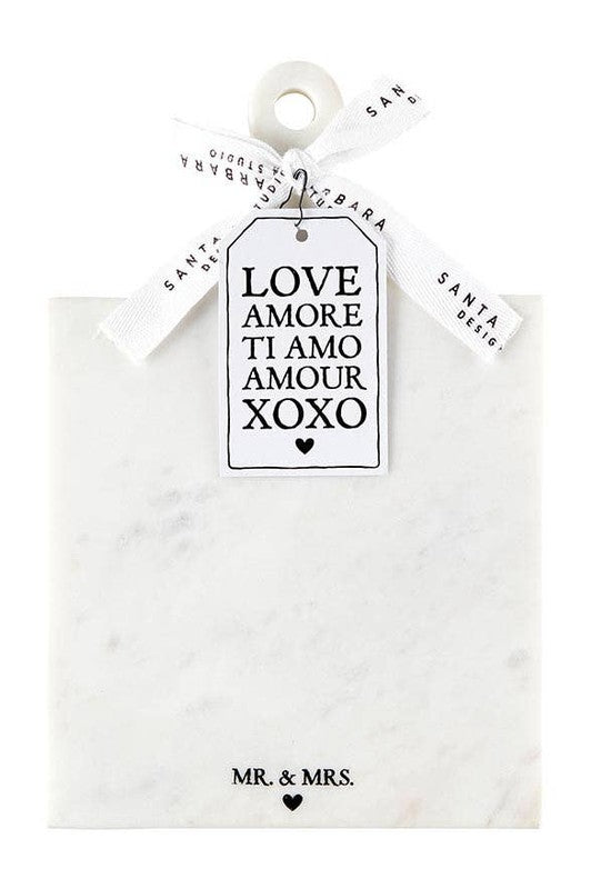 Marble Board with Handle - Mr. & Mrs.