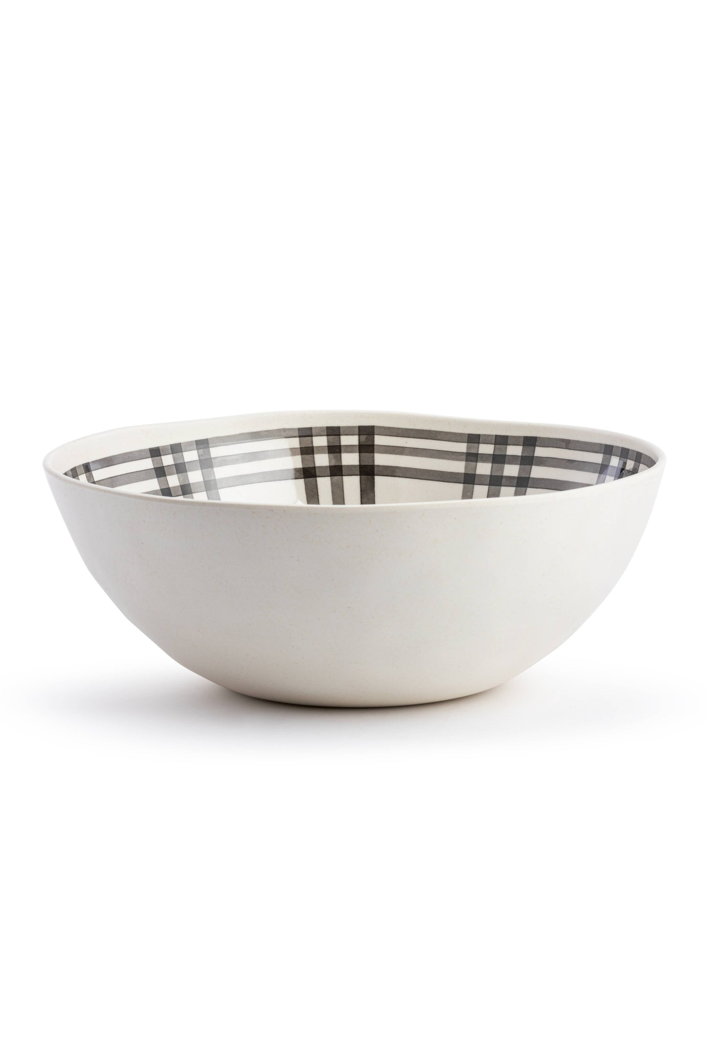 Black Plaid Large Melamine Serve Bowl - 12in