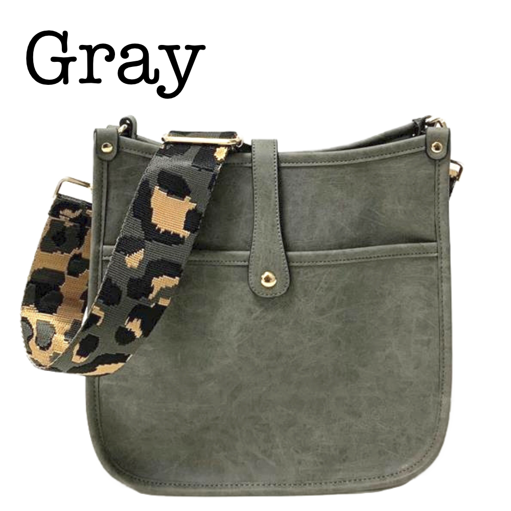 Emmy Courier | Gray/Gray Leopard Strap