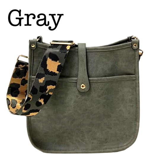 Emmy Courier | Gray/Gray Leopard Strap