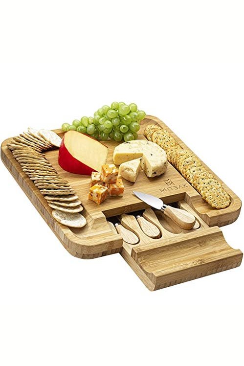 MITBAK Bamboo Charcuterie Board with Cheese Knives Set