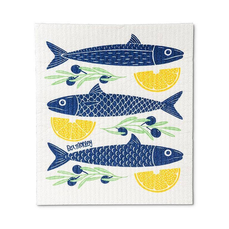 Set of 2 Fish & Lemons Swedish Dishcloths