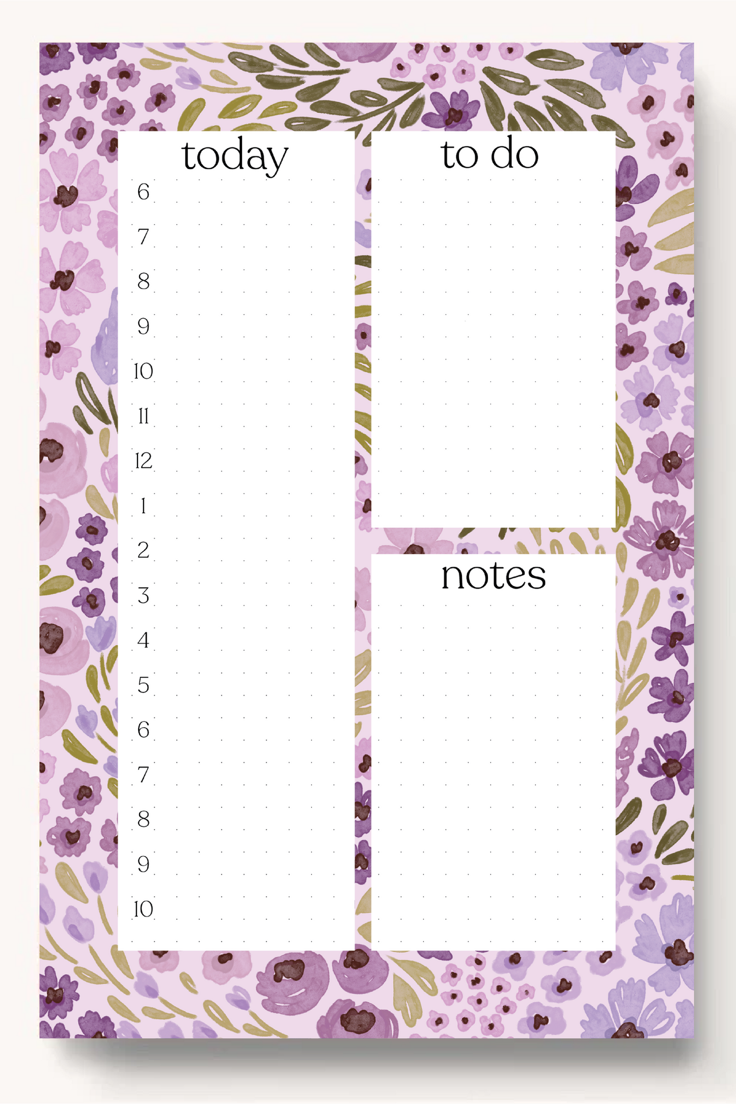 Floral Daily Planner Notepad: Sunny Poppies