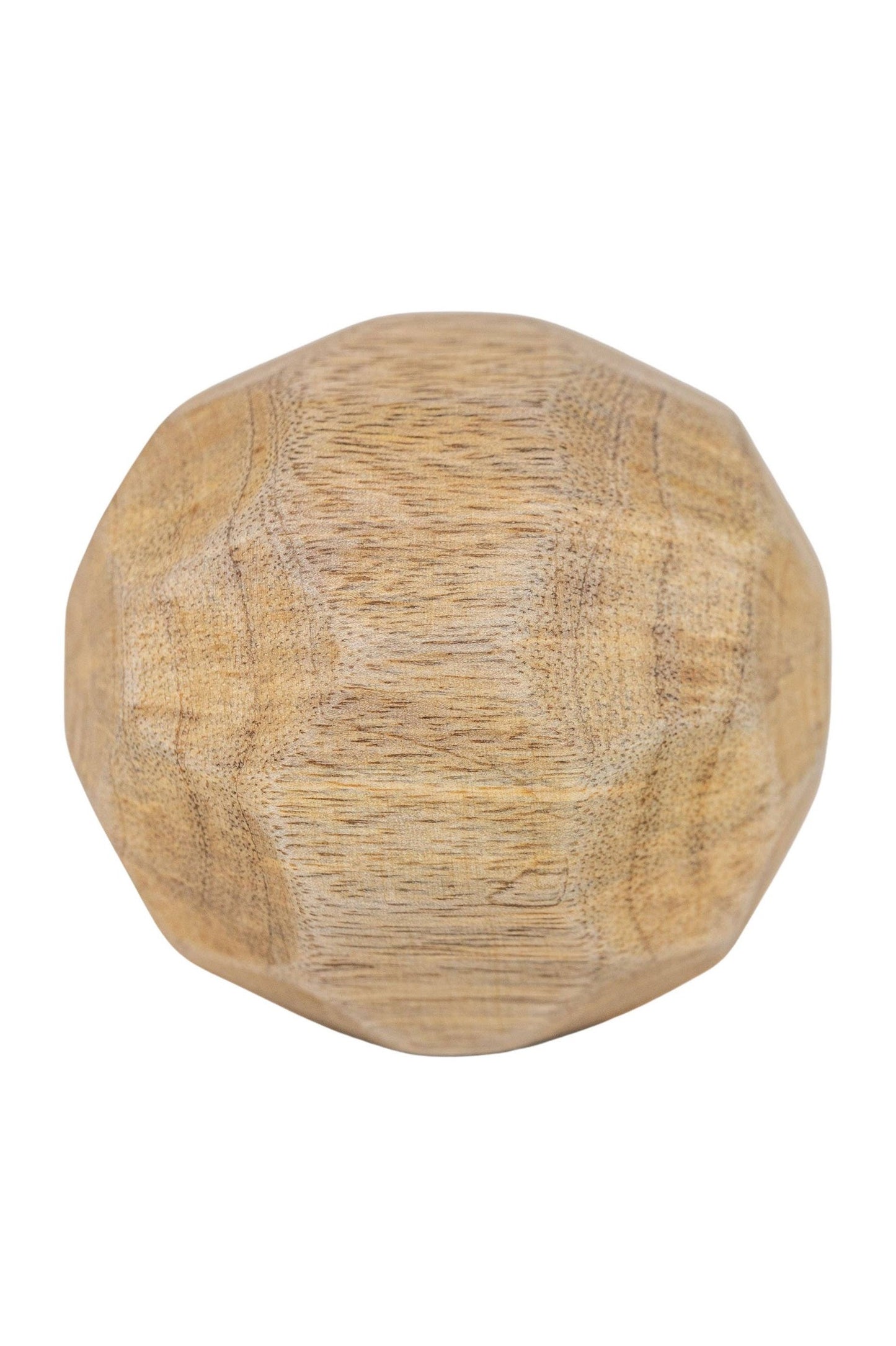 Luna Carved Geometric Natural Wood Deco Ball