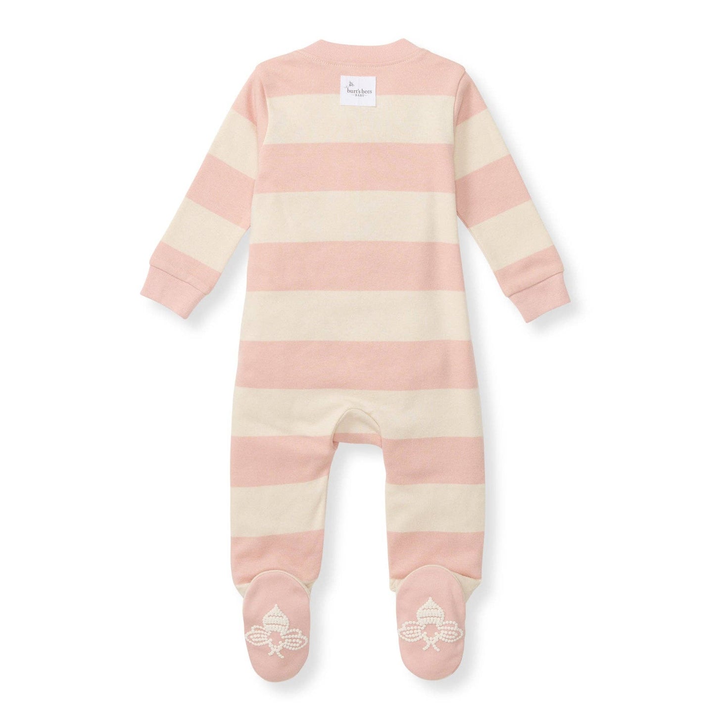 Rugby Stripe Organic Cotton Sleep & Play - Pink Sand / 3-6 Months