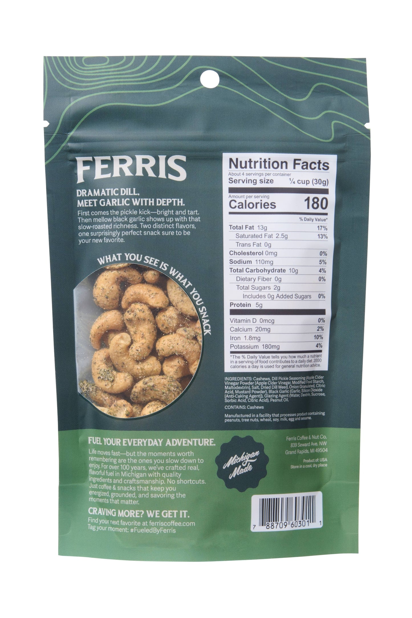 Dill Pickle Cashews 4.5 oz.