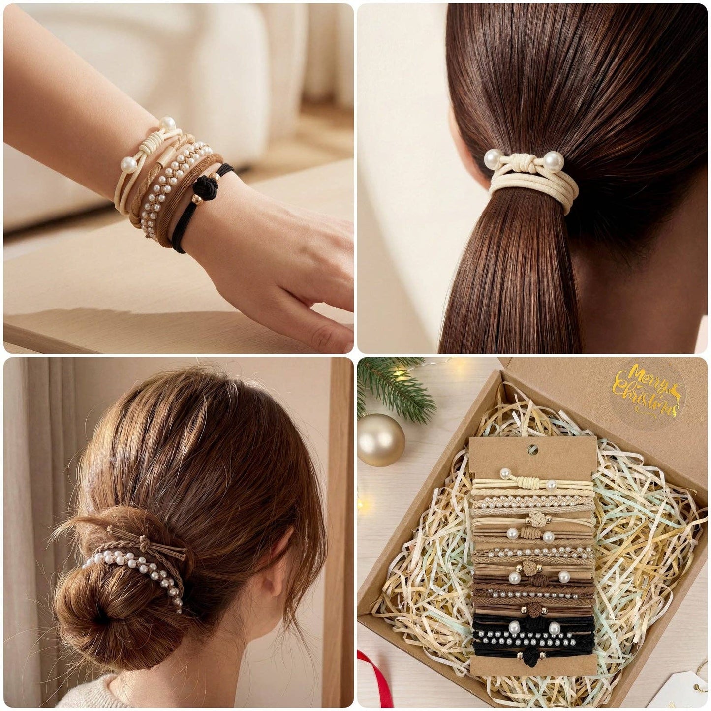 Wrapables Boho Hair Tie Bracelets: Dark and Bright