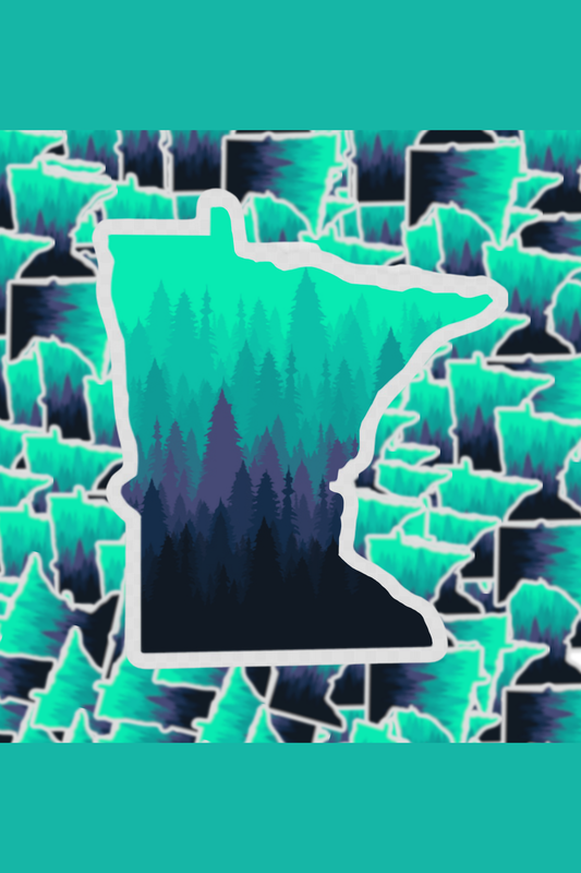 Transparent Ombre Minnesota Trees Sticker