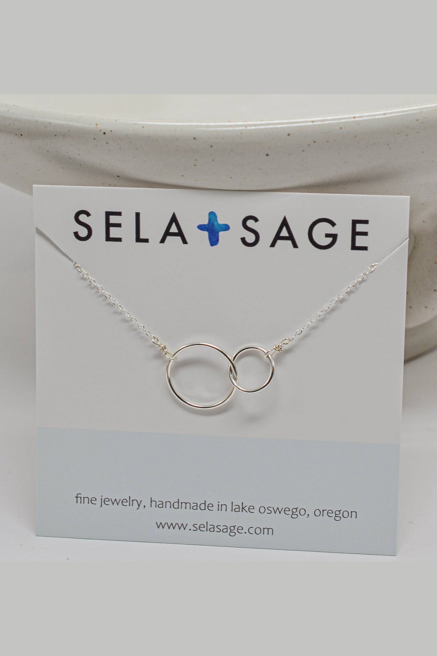 Linked Circle Necklace in Sterling Silver