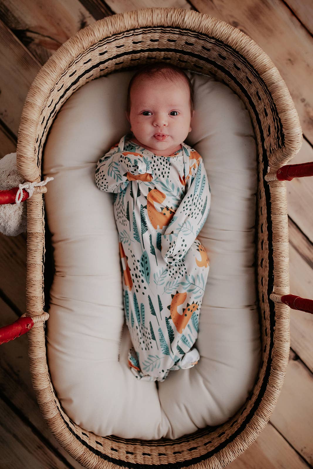 Dinosaur Animal Print Zoo Knotted Gown: Gown & Hat