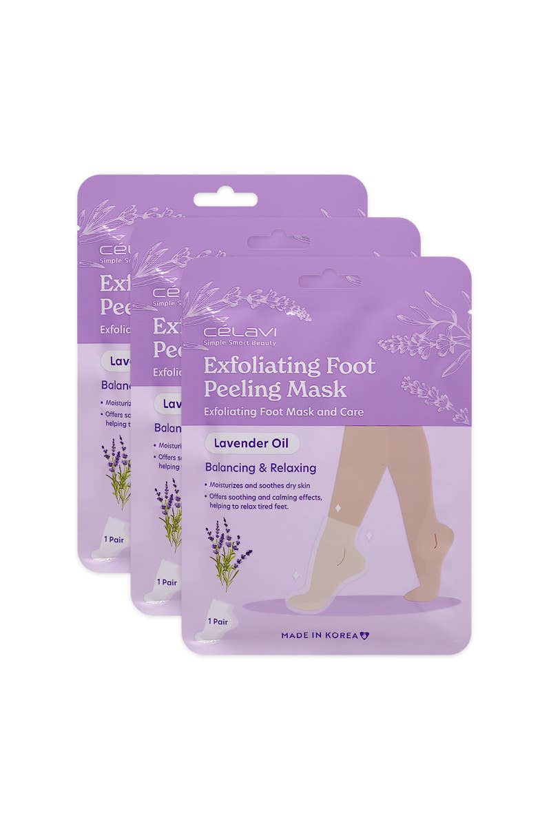 Celavi Lavender Foot Peeling Mask - Set of 3 Pairs
