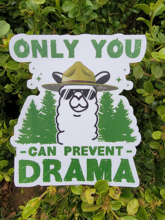 Llama Only You Can Prevent Drama Vinyl Sticker