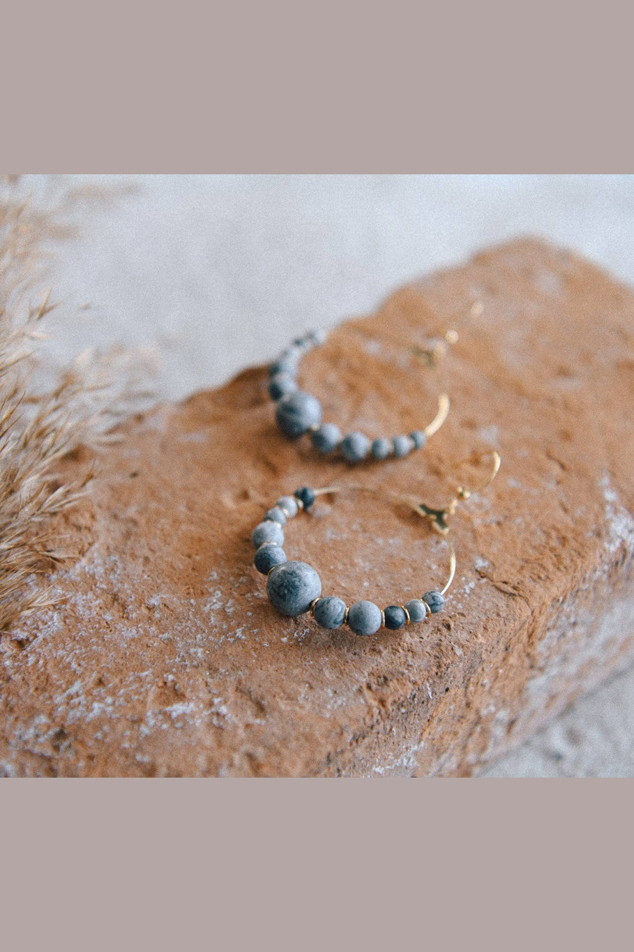 African Turquoise Harmony Gemstone Hoop Earrings