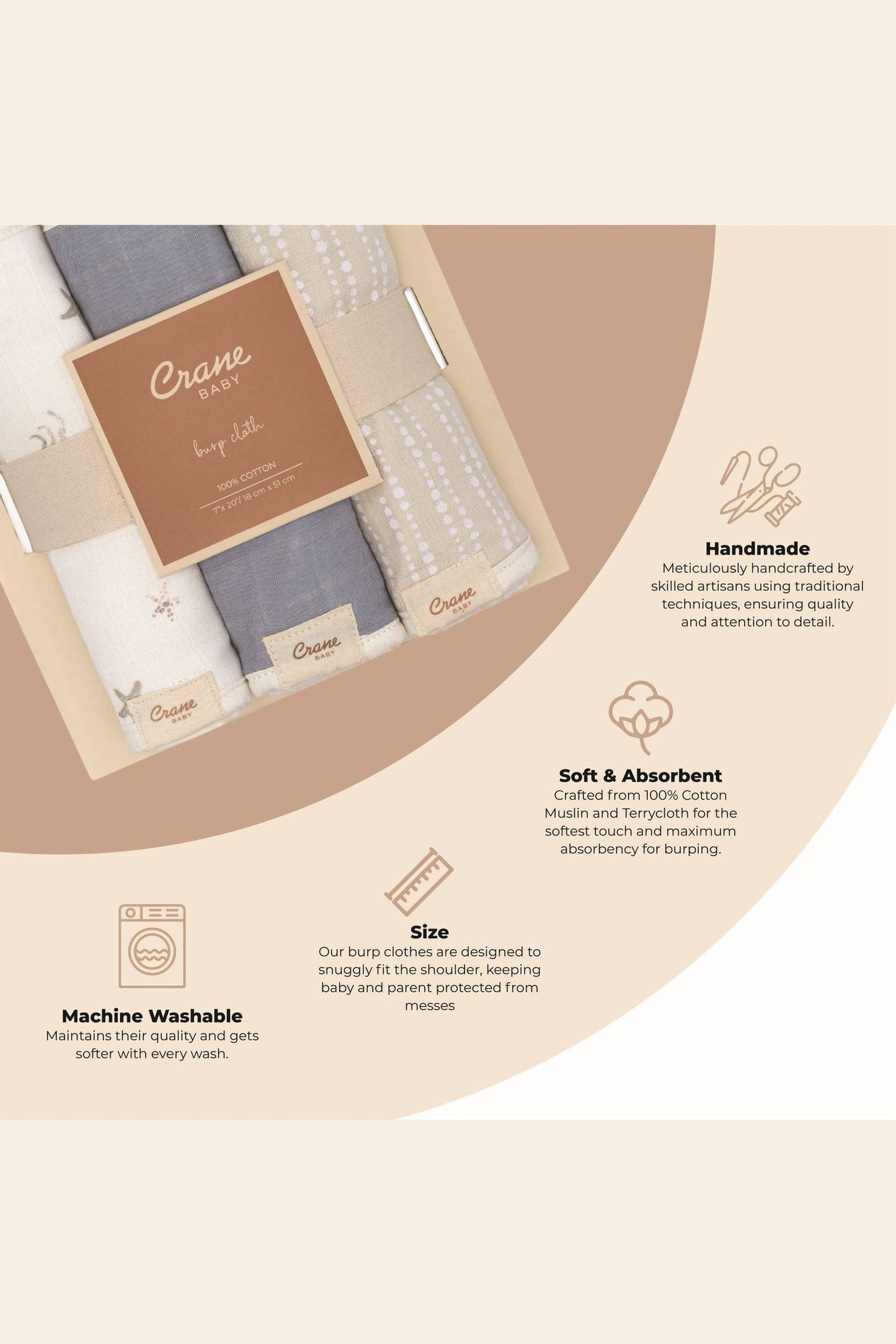 Cove 3-pc. Baby Burp Cloth Set (Ocean)