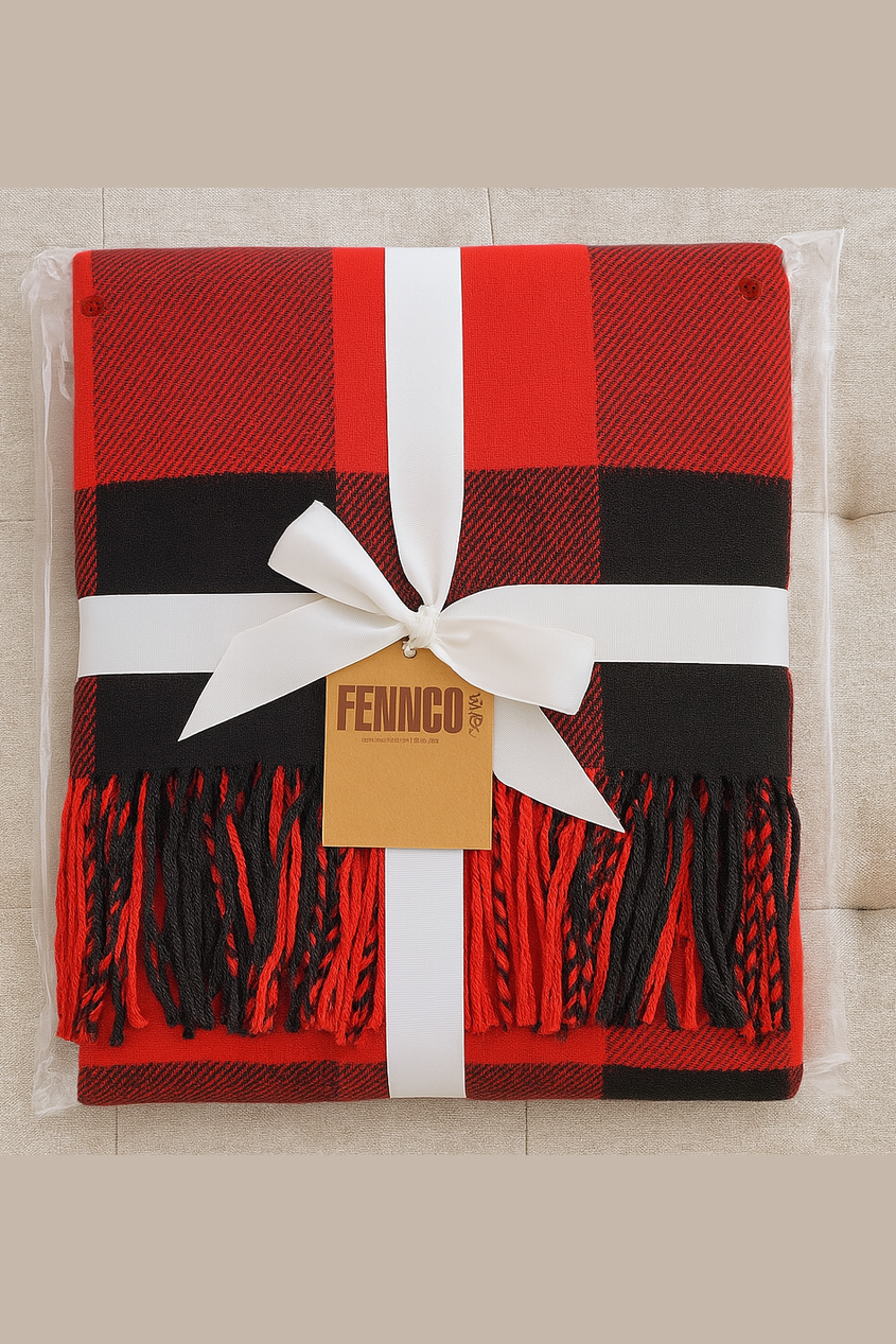 Classic Buffalo Plaid Decorative Throw Blanket: Grey