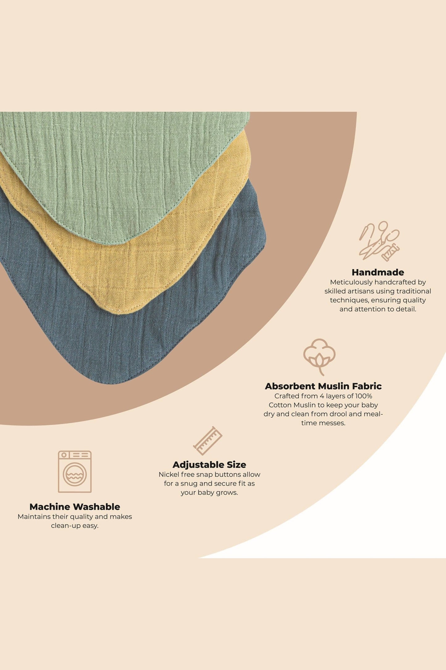Muslin 3-Pc. Bib Set - River
