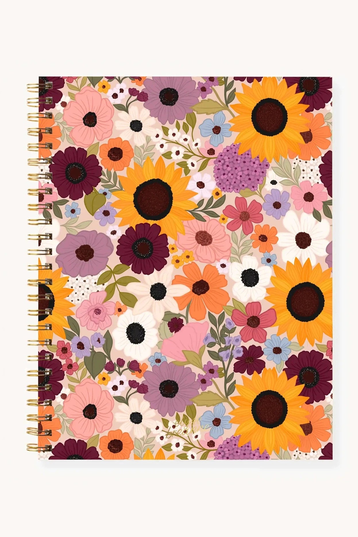 Floral Softcover Spiral Notebook: Pressed Floral