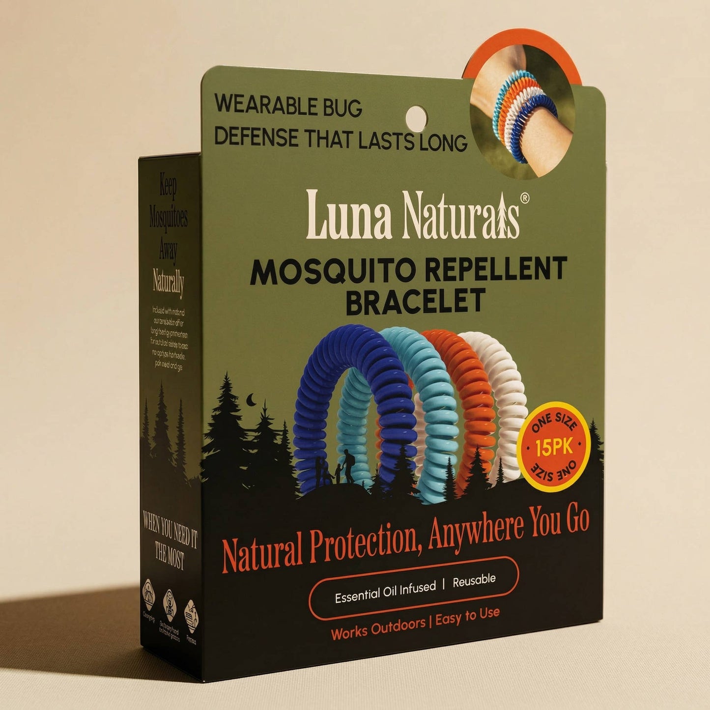 Mosquito Repellent Bracelet | Natural Scent | 12 Pack