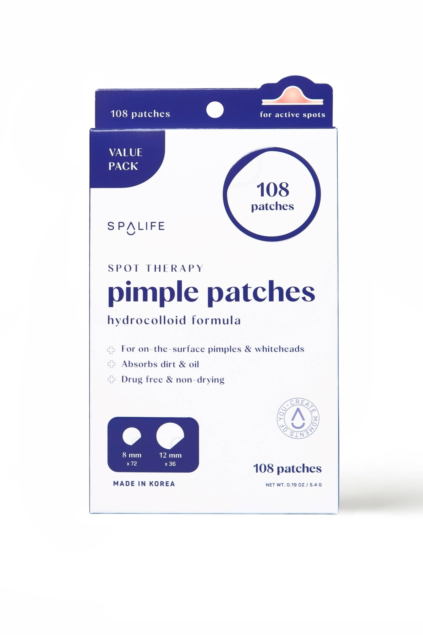 Spot Therapy Hydrocolloid Pimple Patches - 108 Patches: Mint Box