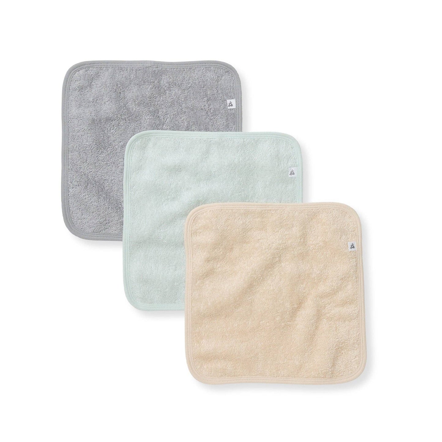 Quarry Organic Cotton Woven Terry Solid Washcloths 3 Pack