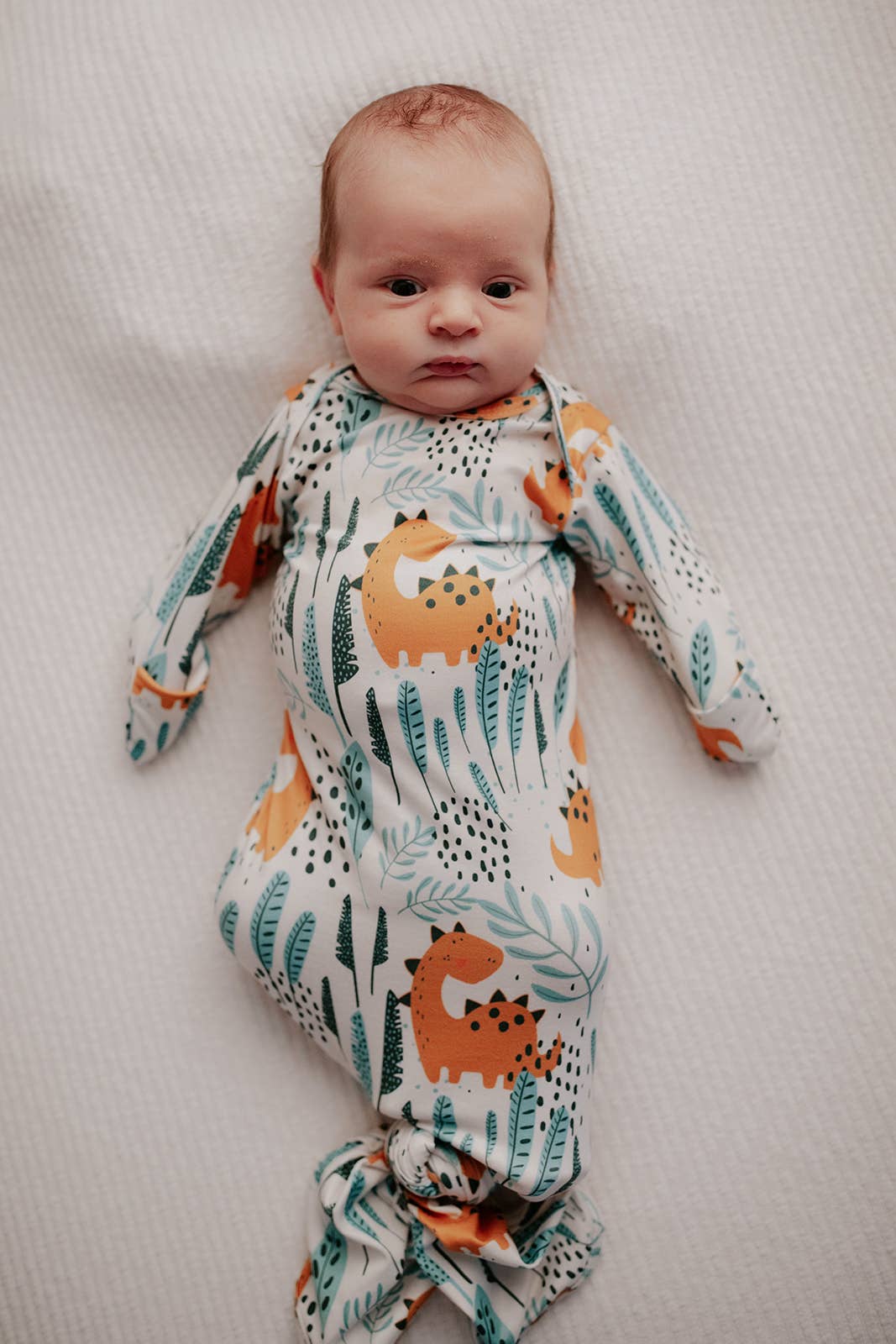 Dinosaur Animal Print Zoo Knotted Gown: Gown & Hat