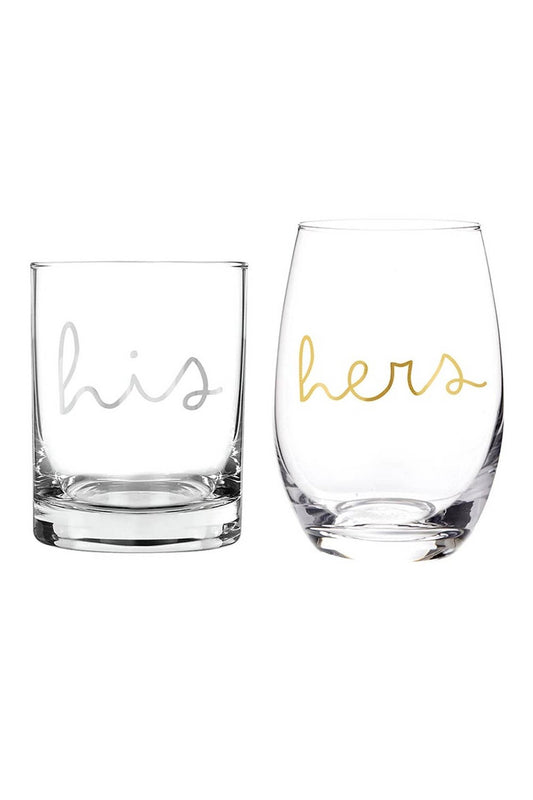 His/Hers Glassware Set