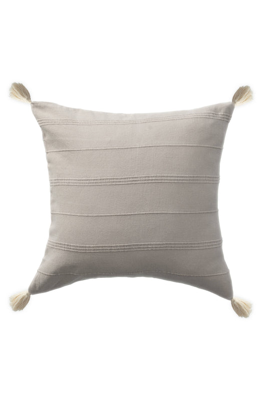 Starlin Subtle Striped Organic Turkish Cotton Throw Pillow: Beige
