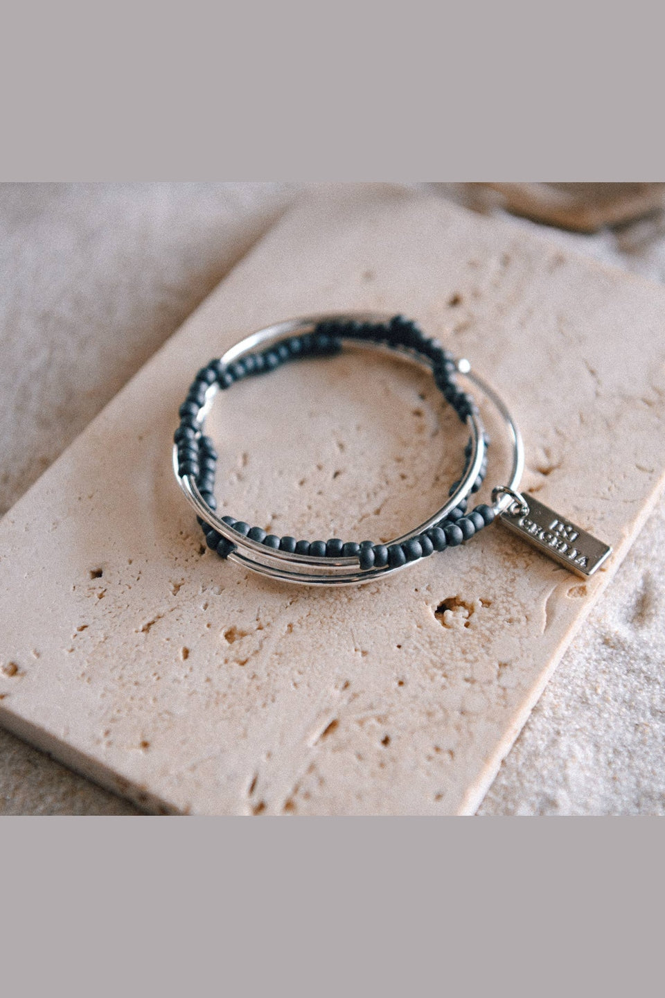 Gold & White Beaded Triple Wrap Bracelet