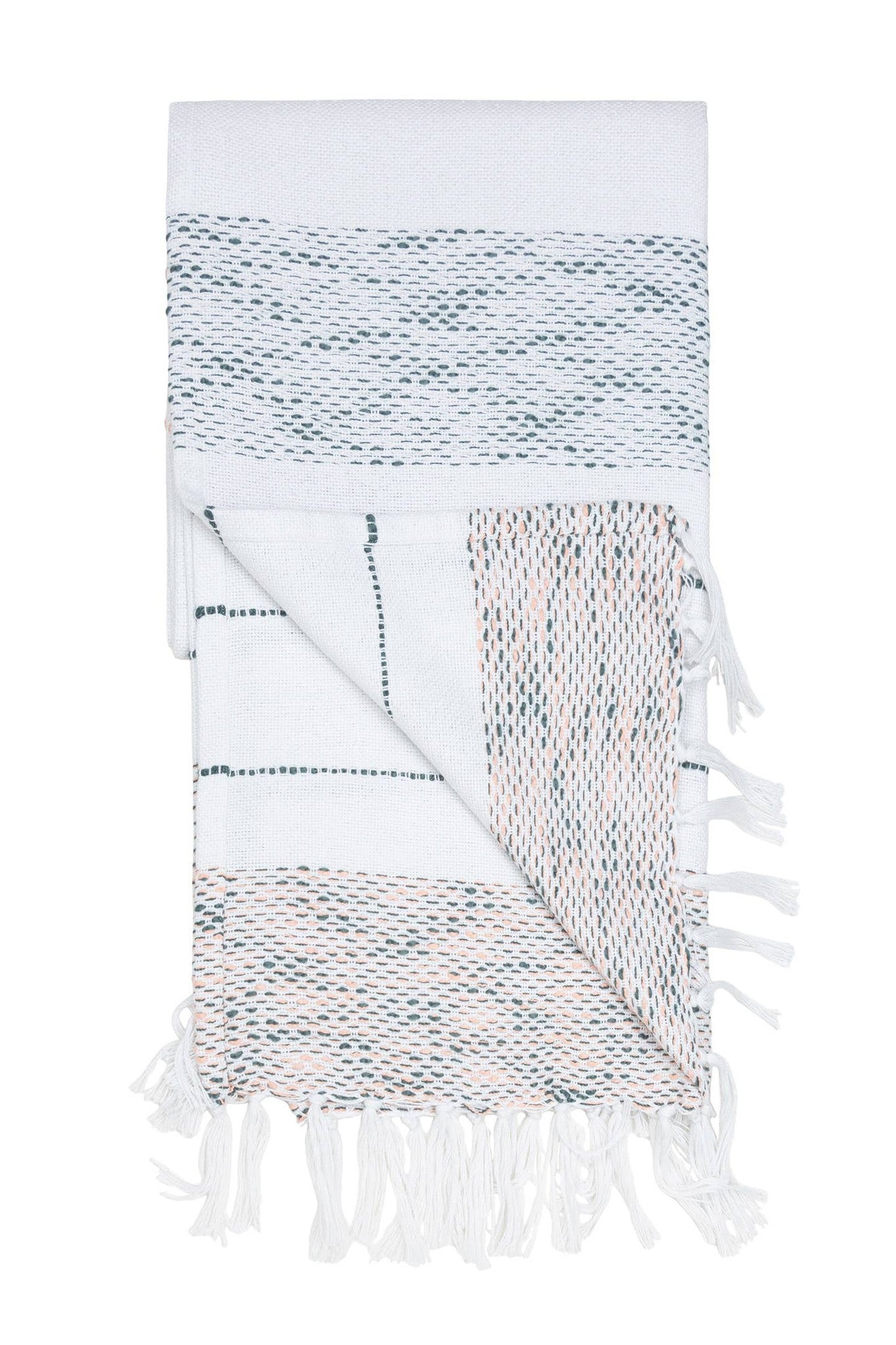 Tylanne 50x70" Indoor/Outdoor Recycled Woven Throw Blanket: Sage