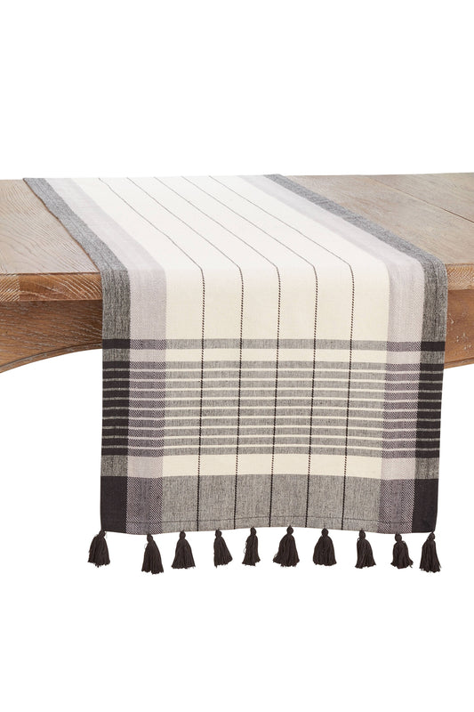 Striped Tassel Runner