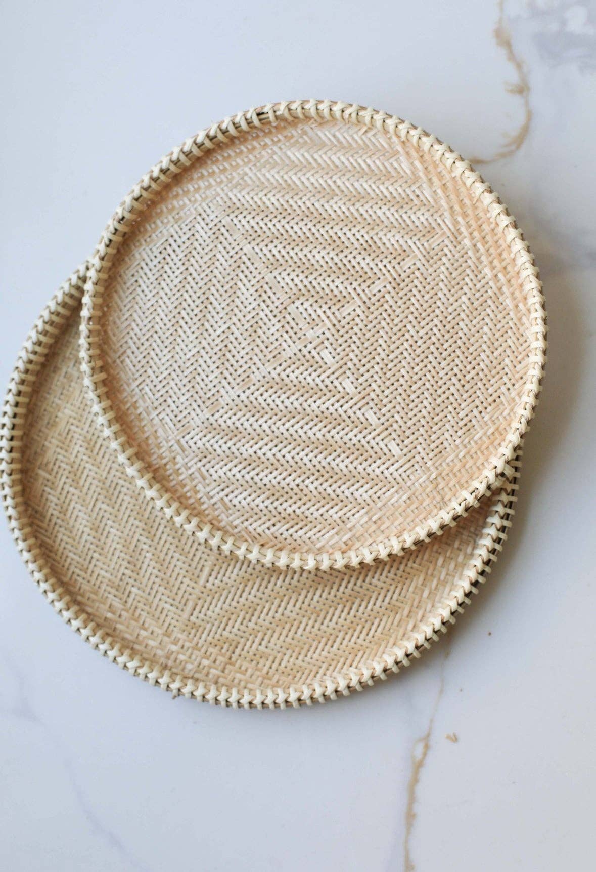 Small Bamboo Woven Round Tray
