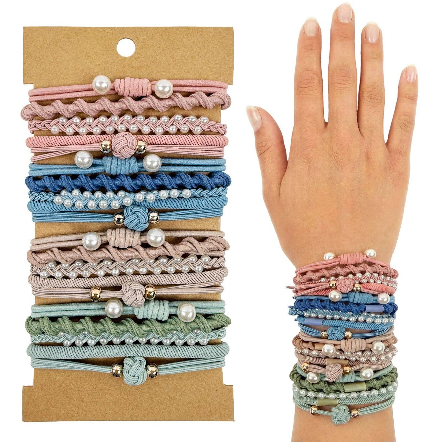 Wrapables Boho Hair Tie Bracelets: Neutral