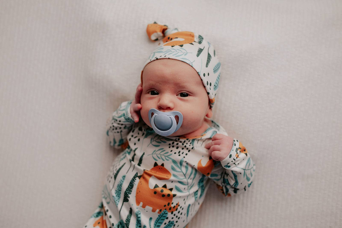Dinosaur Animal Print Zoo Knotted Gown: Gown & Hat