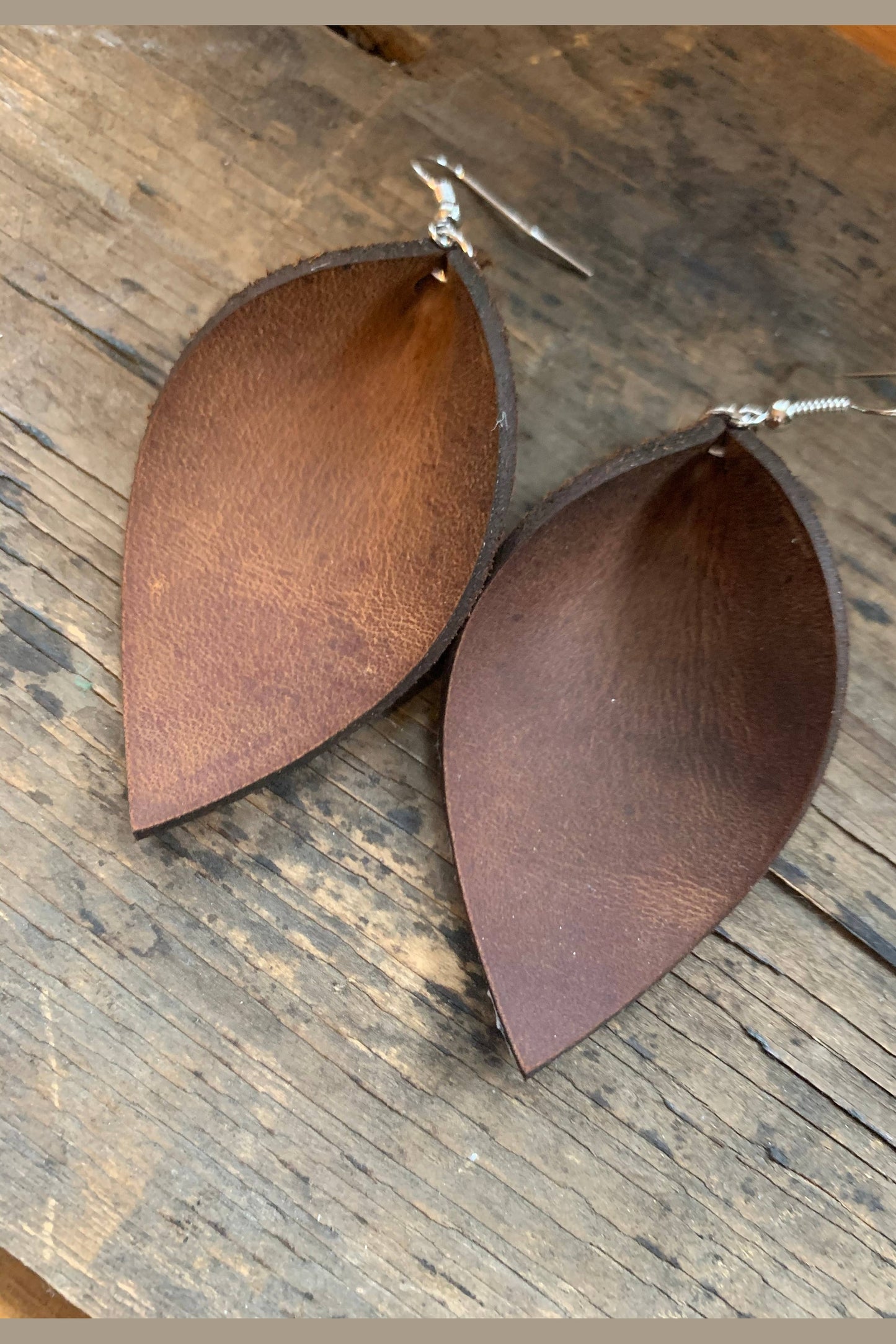 Brown Rustic Nubuck Leather Earring