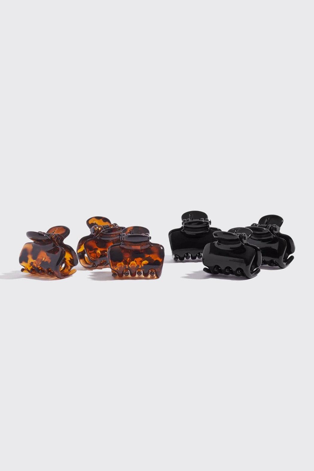 Recycled Plastic Medium Puffy Claw Clips 2pc Set- Black/Tort