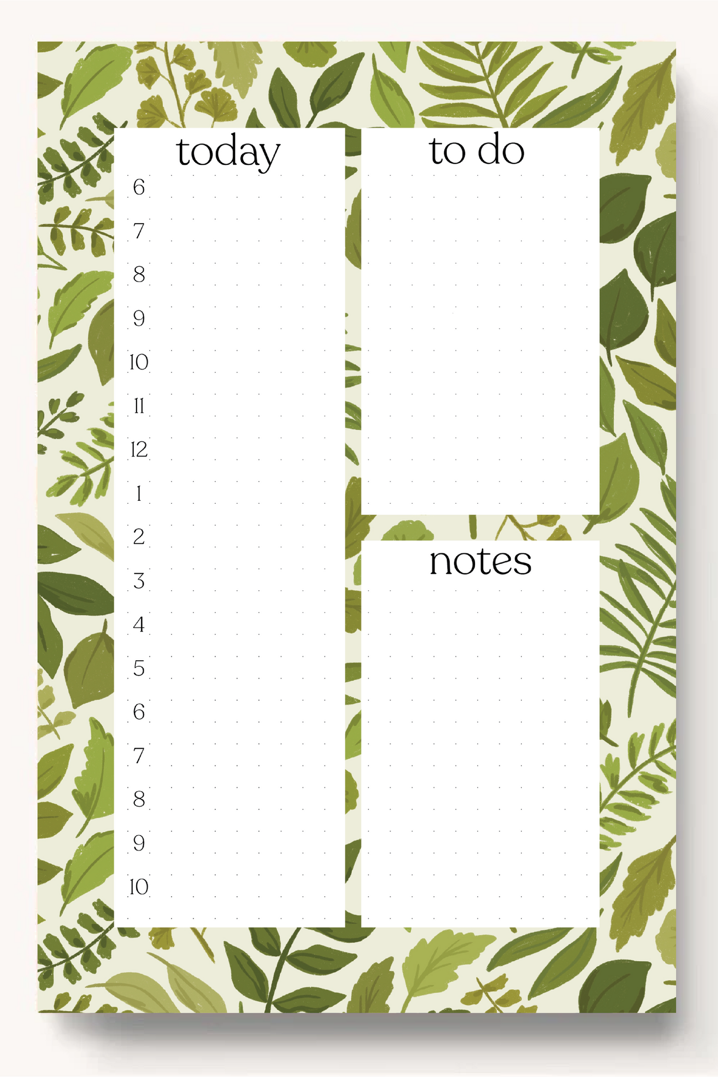 Floral Daily Planner Notepad: Pressed Floral
