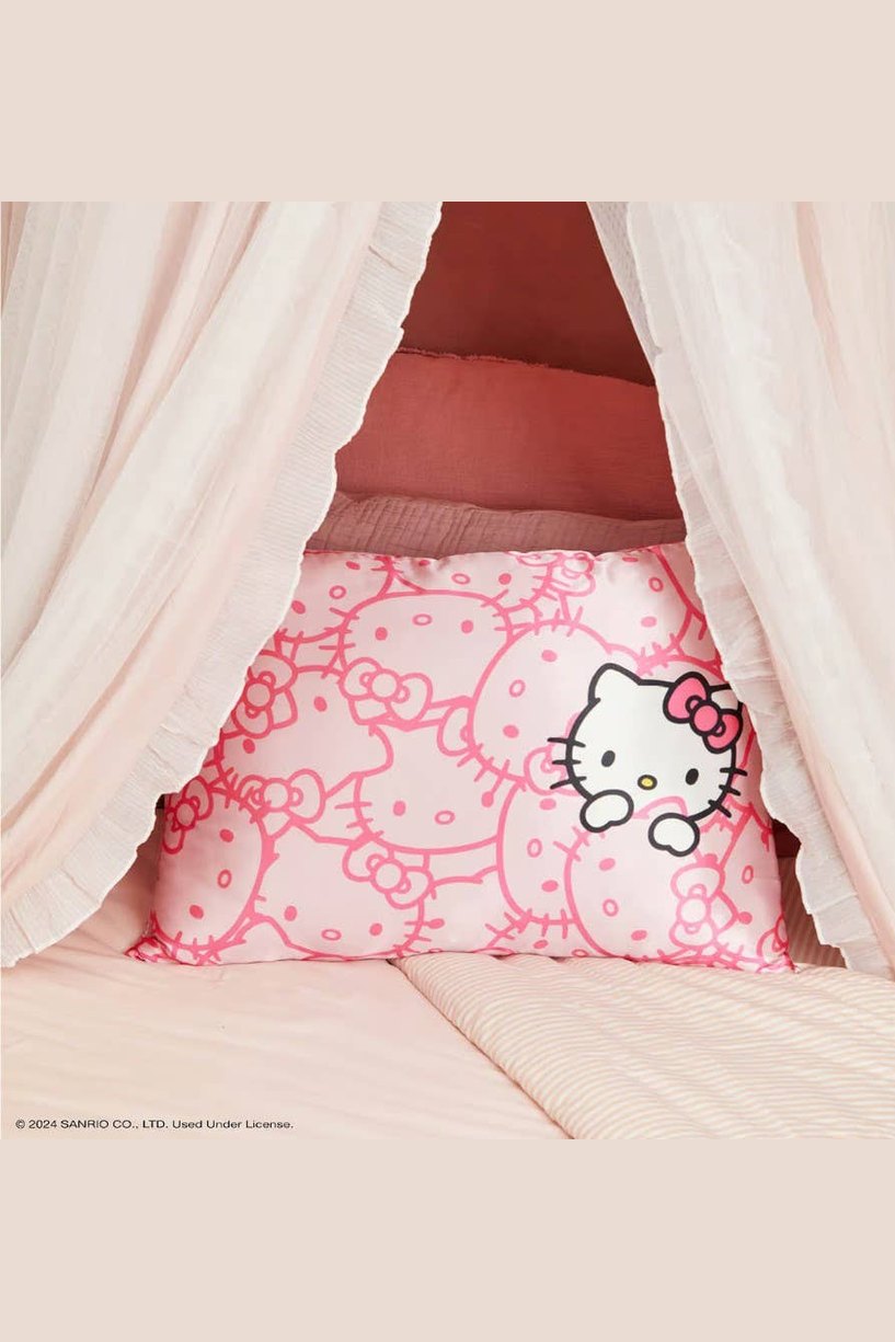 Hello Kitty x Kitsch Pillowcase - Pink Kitty Faces