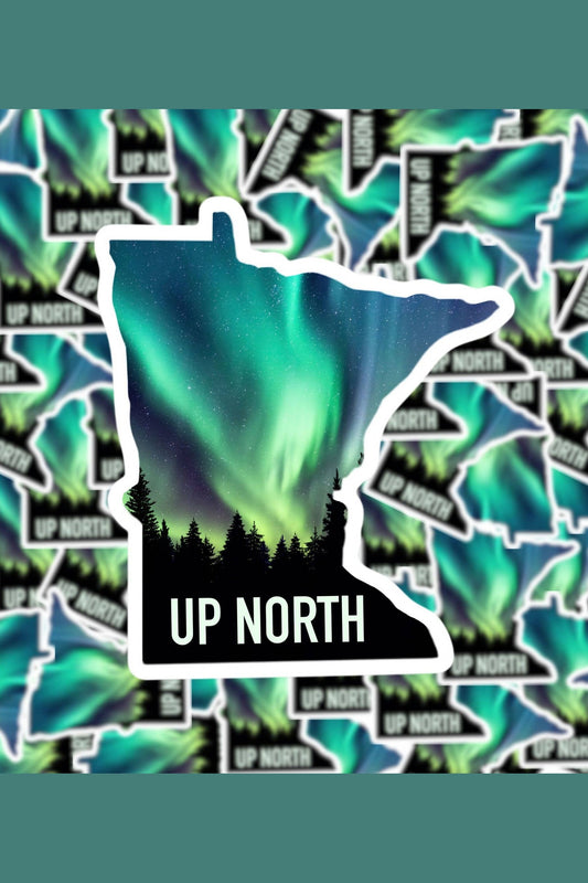 Up North Minnesota Shaped Sticker