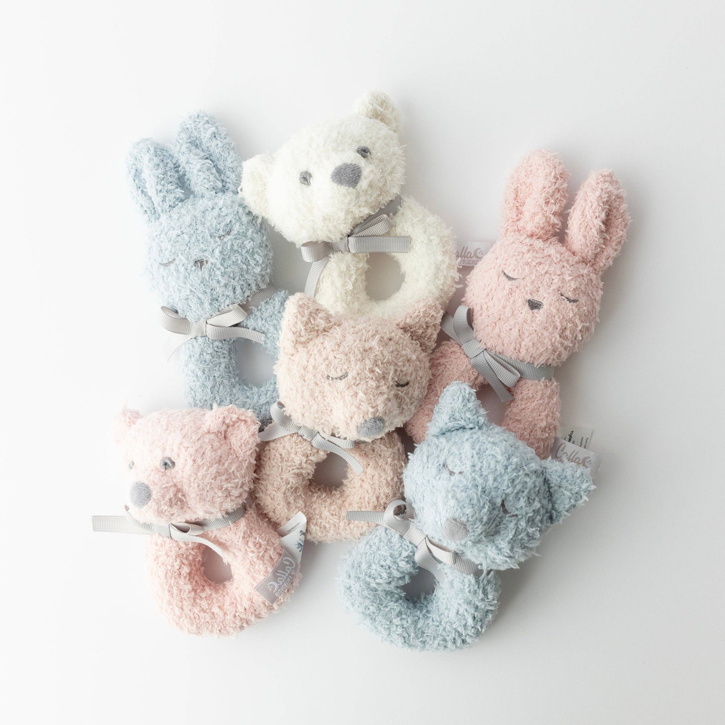 Little Snuggles Rattle - Bear: Petal Pink